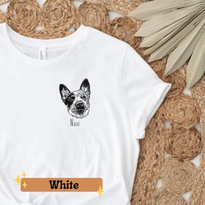 Custom Pet Portrait Shirt Personalized Dog Mom Gift Shirt From Pet Photo Custom Pet T-Shirt White