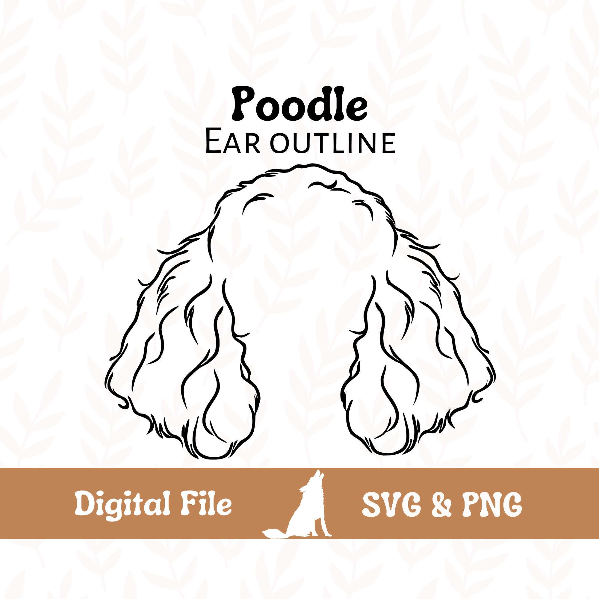 Poodle Dog Ear Outline SVG Cut File and PNG File for Cricut or Etsy