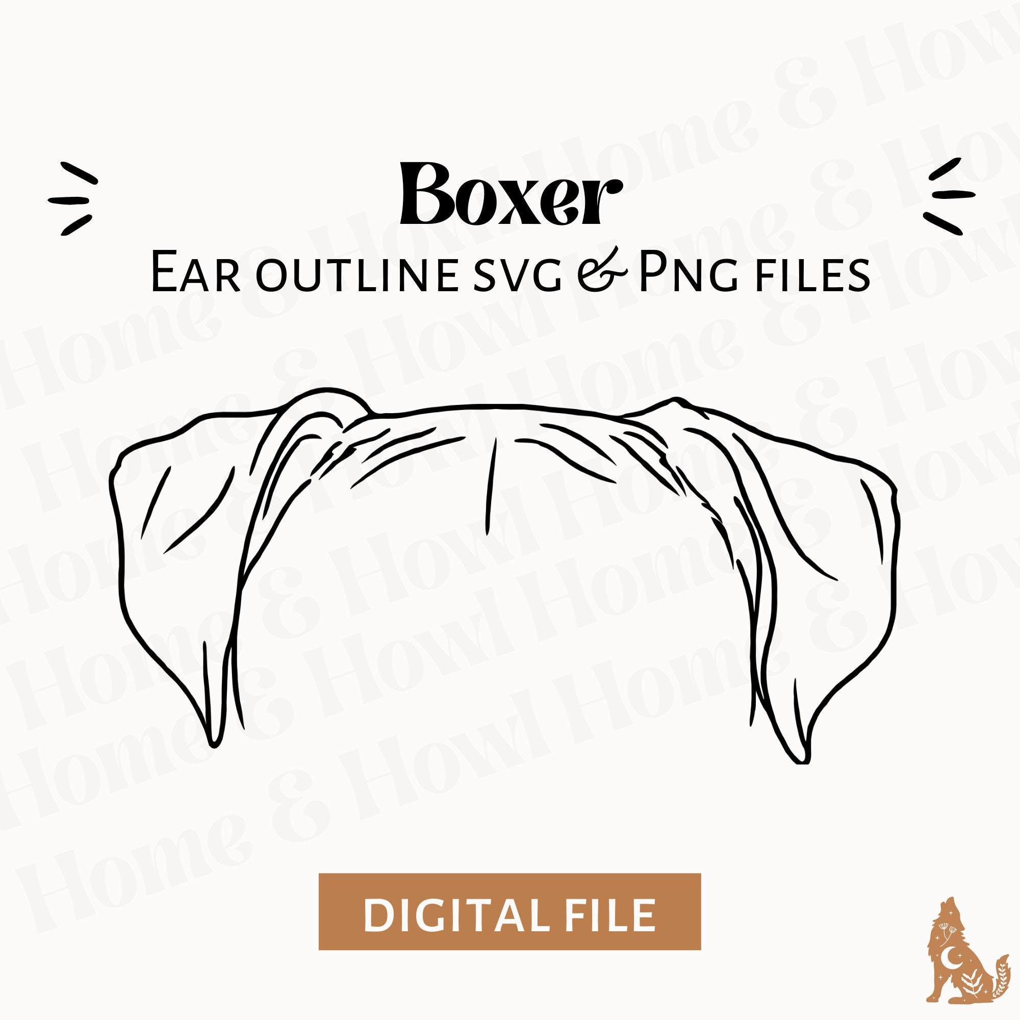 Boxer Dog Ear Outline SVG Cut File y PNG File para Cricut o Etsy México