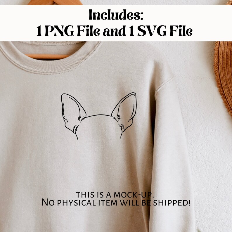 Chihuahua Dog Ear Outline SVG Cut File and PNG File for Cricut - Etsy