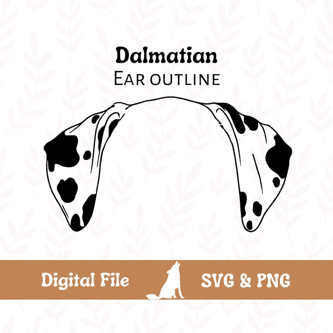 Dalmatian Dog Ear Outline SVG Cut File and PNG File for Cricut Etsy