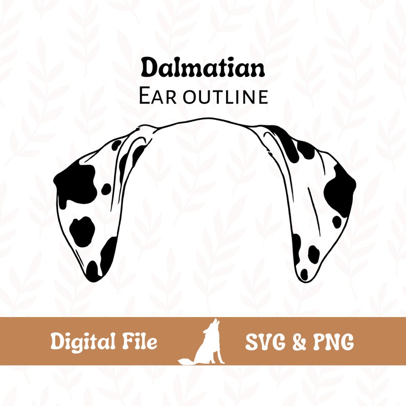 Dalmatian Dog Ear Outline SVG Cut File and PNG File for Cricut - Etsy