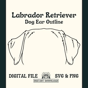 Labrador Retriever Dog Ear Outline SVG Cut File and PNG File for Cricut or Silhouette -- Digital File