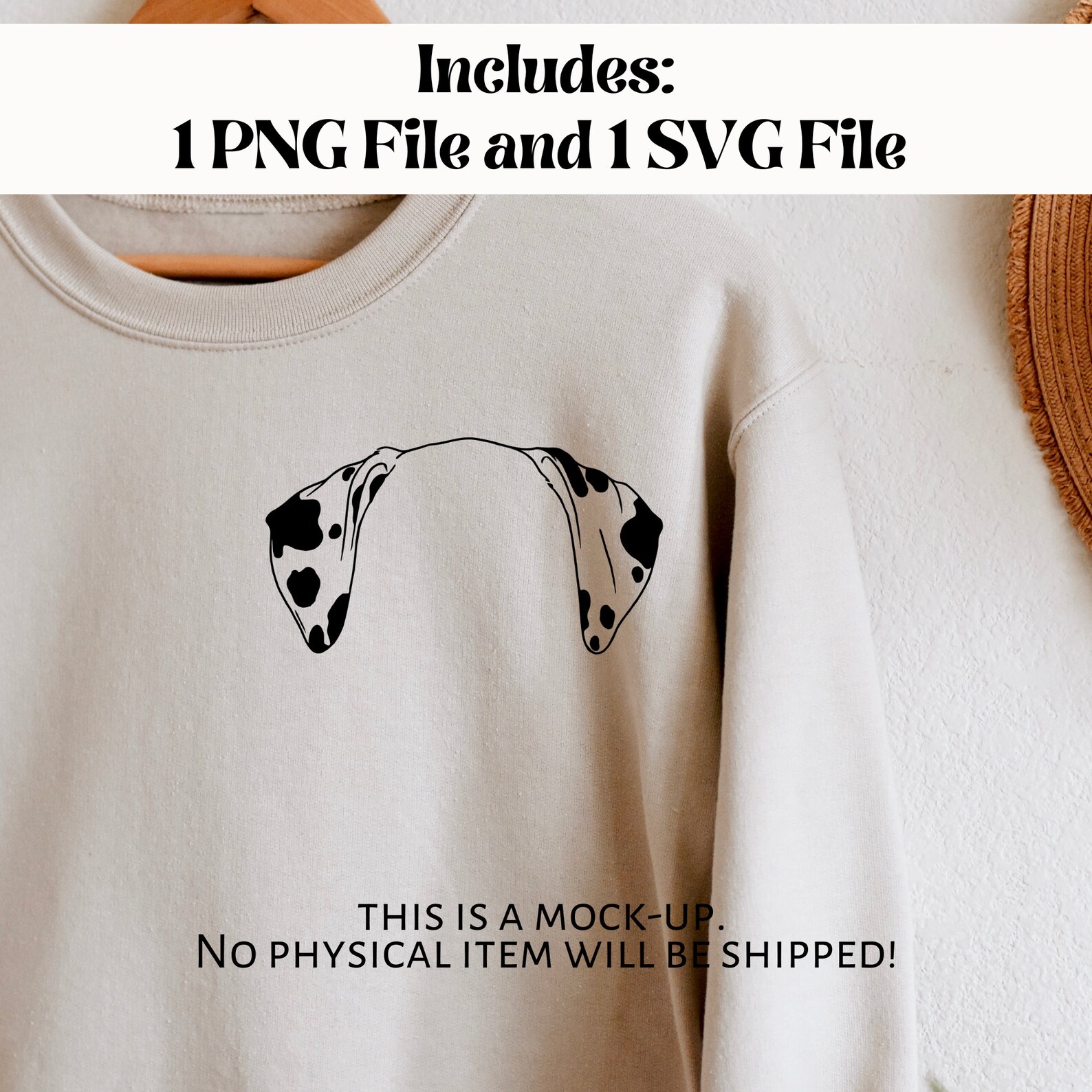 Dalmatian Dog Ear Outline SVG Cut File and PNG File for Cricut - Etsy