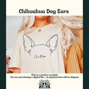 Chihuahua Dog Ear Outline SVG Cut File and PNG File for Cricut or ...