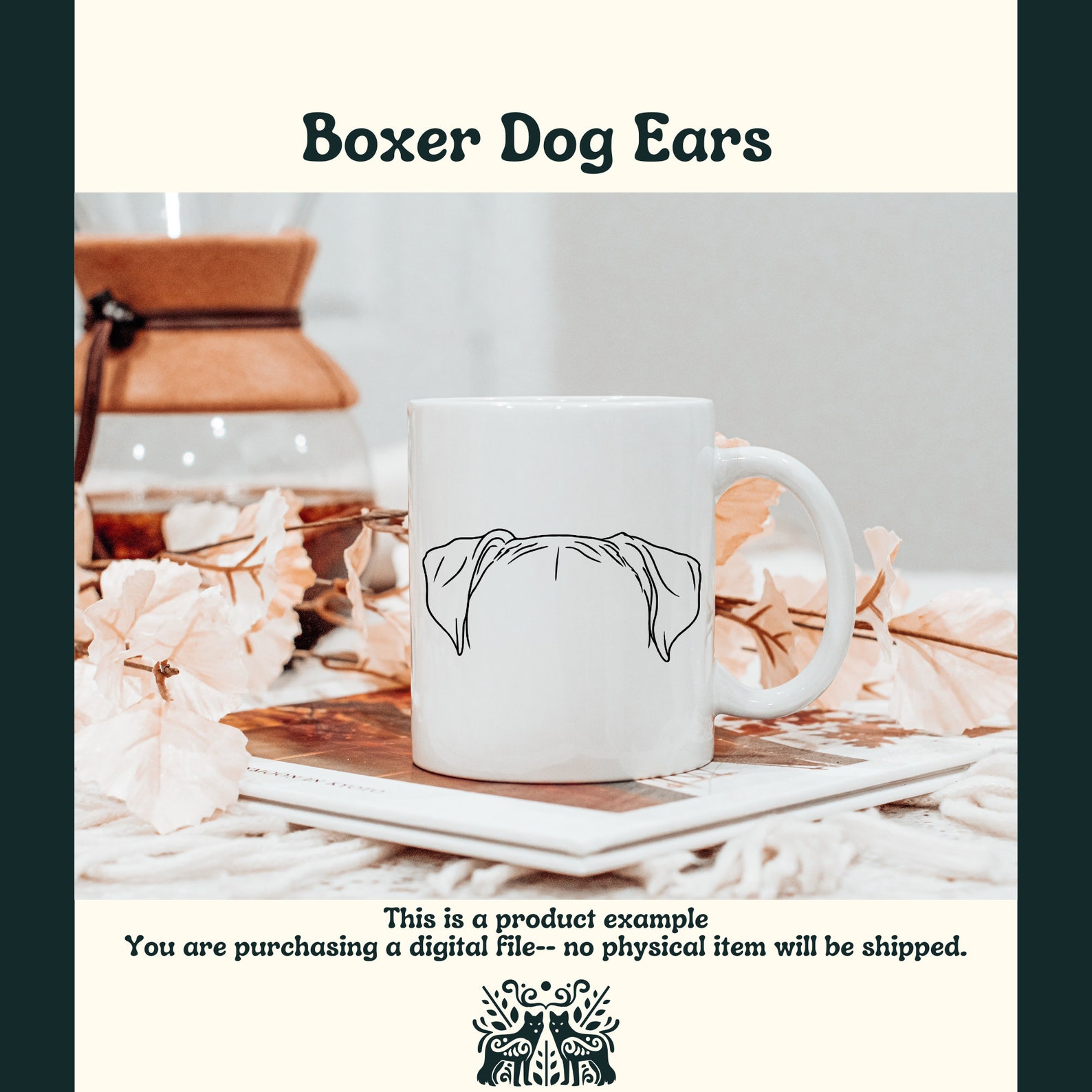 Boxer Dog Ear Outline SVG Cut File and PNG File for Cricut or ...