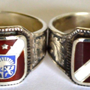 Latvian  flag silver ring with hot enamel
