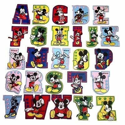 mickey mouse alphabet letters set 3 inches tall embroidered etsy