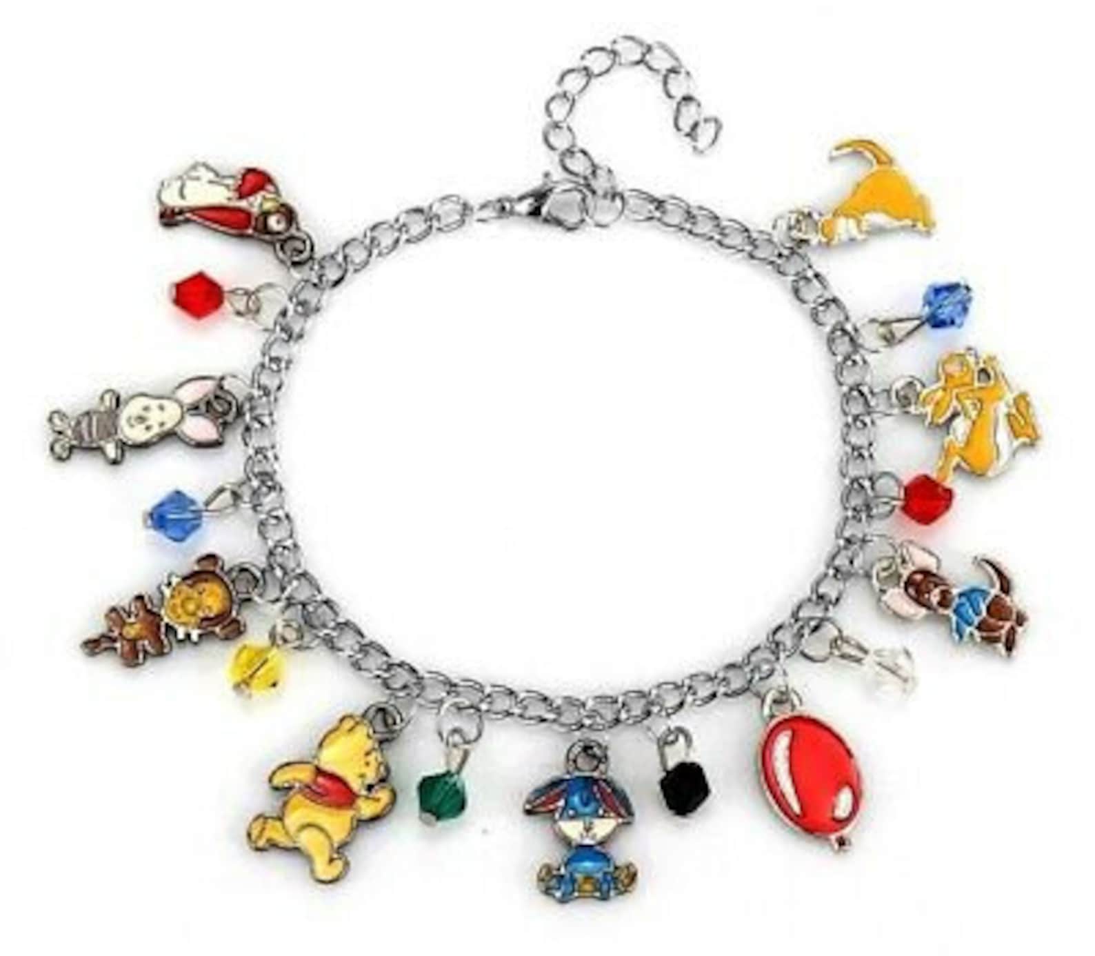 Winnie The Pooh 9 Themed Charms Metal Novelty Charm Bracelet Etsy