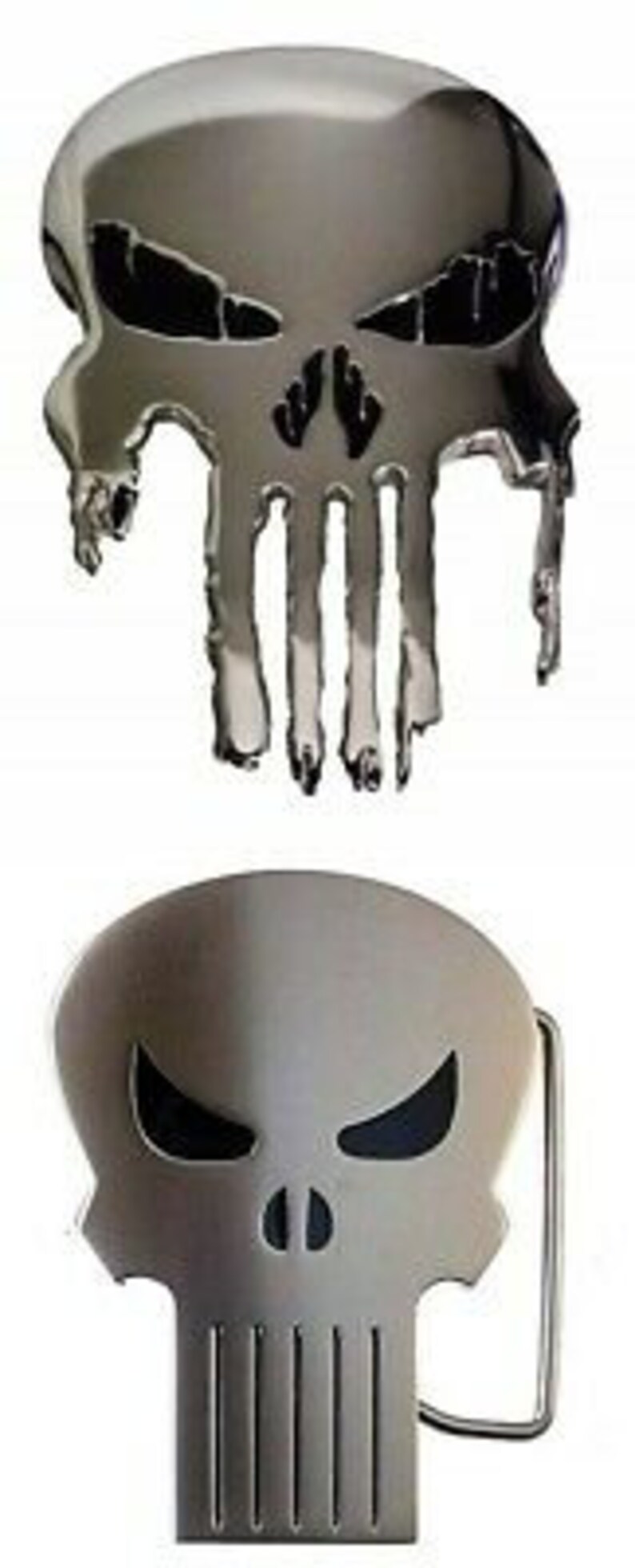 Comic Book Skull Logo Enamel Metal Belt Buckle Set of 2