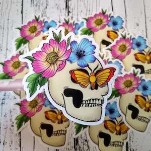 Flowers Skull Sticker 2023 Bullet Journal Stickers, Scrapbook Sticker, Planner Stickers. Floral Skull sticker