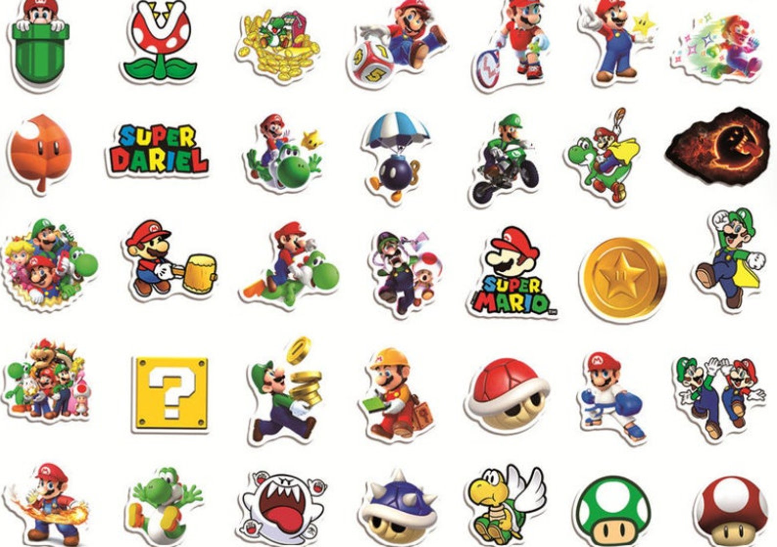 50 SUPER MARIO STICKERS impermeables personalizadas