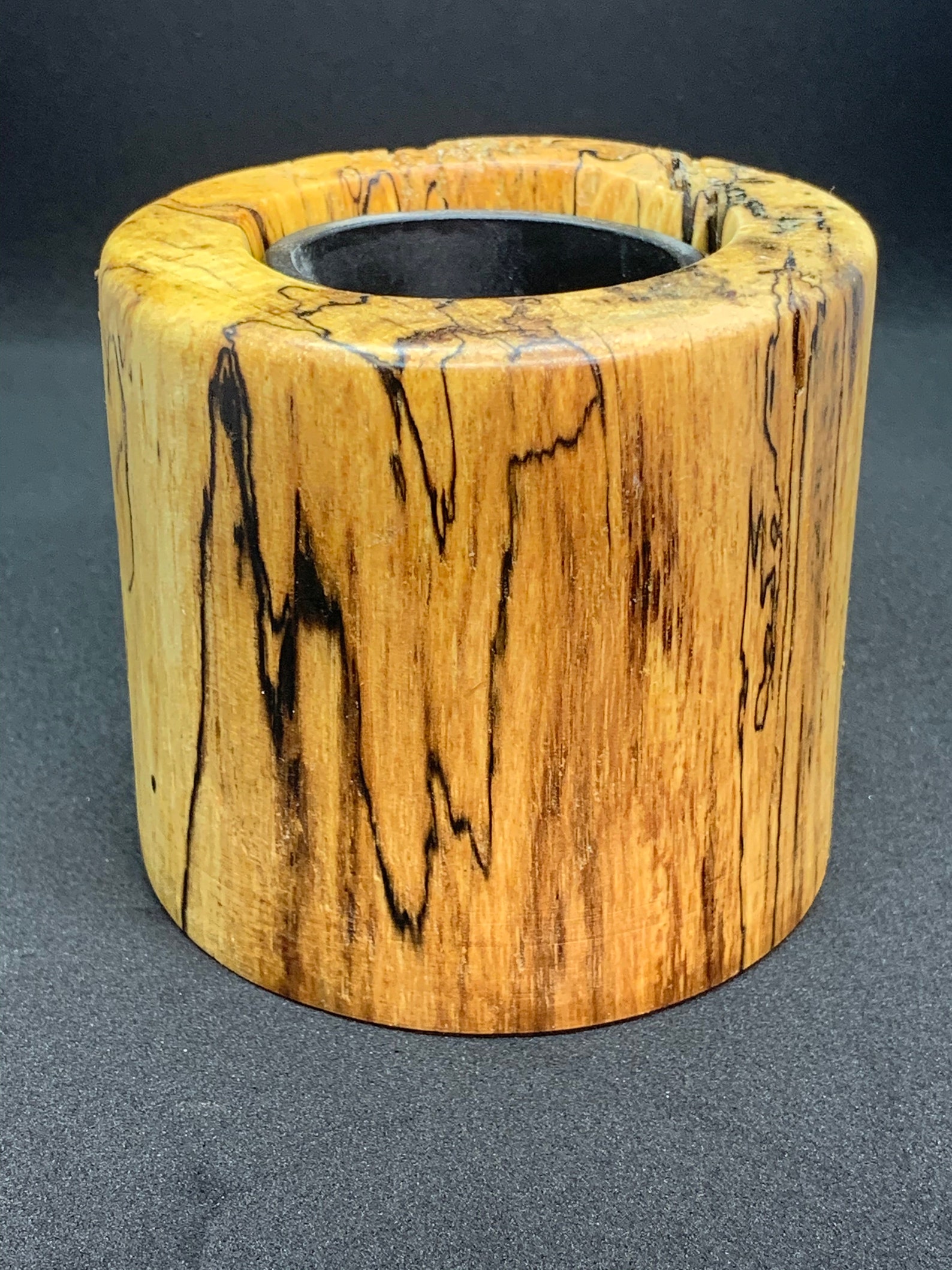 Spalted Hickory Ikebana Bowl With Frogger Etsy