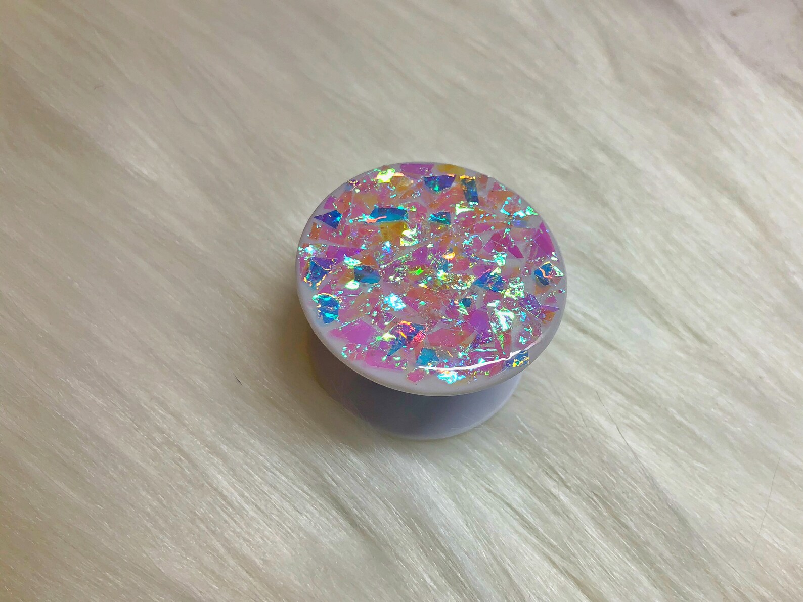Iridescent Flake Resin Popsocket Etsy