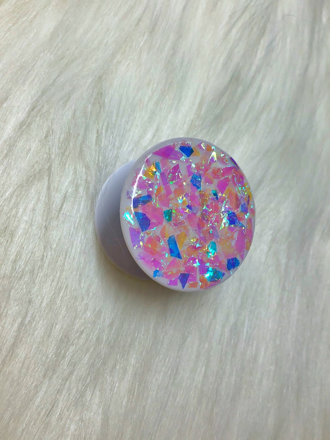 Iridescent Flake Resin Popsocket Etsy