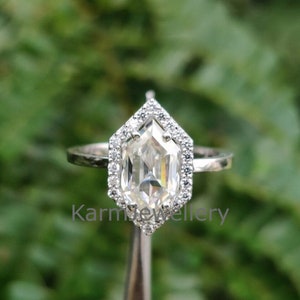 2 CT Hexagon Cut Moissanite Ring, Solitaire Moissanite Engagement Ring, Wedding Ring, Handmade Jewelry, 925 Silver Ring, Valentine&#39;s Gifts