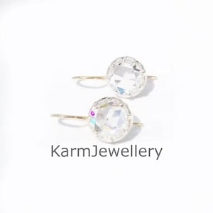 Round Rose Cut Moissanite Earring, Rose Cut Earrings, Rose Cut Moissanite Earrings, Solitaire Antique Edwardian Earrings, Earring For women