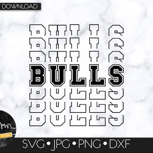 Download digital Bulls SVG, arquivo de corte SVG, SVG para Cricut ou Silhouette, School Spirit svg, Team Mascot