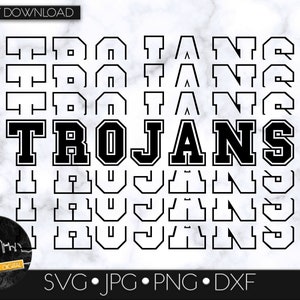 Trojans SVG Digital Download, SVG Cut File, SVG for Cricut or Silhouette, School Spirit svg, Team Mascot