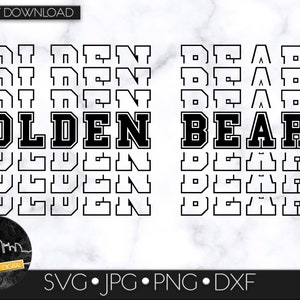 Golden Bears SVG Digital Download, SVG Cut File, SVG for Cricut or Silhouette, School Spirit svg, Team Mascot