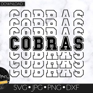 Cobras SVG Digitale Download, SVG Cut File, SVG voor Cricut of Silhouette, School Spirit svg, Team Mascotte