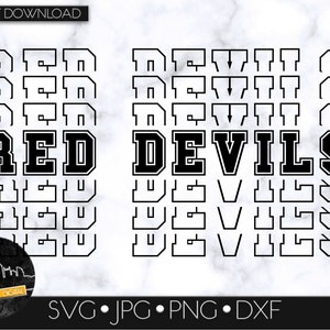 Red Devils SVG Digital Download, SVG Cut File, SVG para Cricut o Silhouette, School Spirit svg, Team Mascot