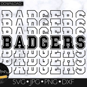 Badgers SVG Digital Download, SVG Cut File, SVG for Cricut or Silhouette, School Spirit svg, Team Mascot