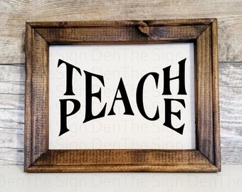 Teach peace. Reverse canvas