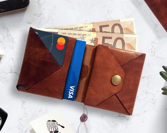 Origami-Inspired Bifold Wallet: Effortlessly Organise Cash, Cards, and Coins - Minimalist Design with Coin Pocket for All Your Essentials