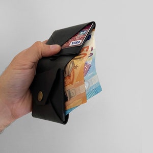 Hand crafted Origami-Inspired Leather Passport Wallet: Cash, Documents, and Cards in Style Slim and Foldable Design for Travelers image 2