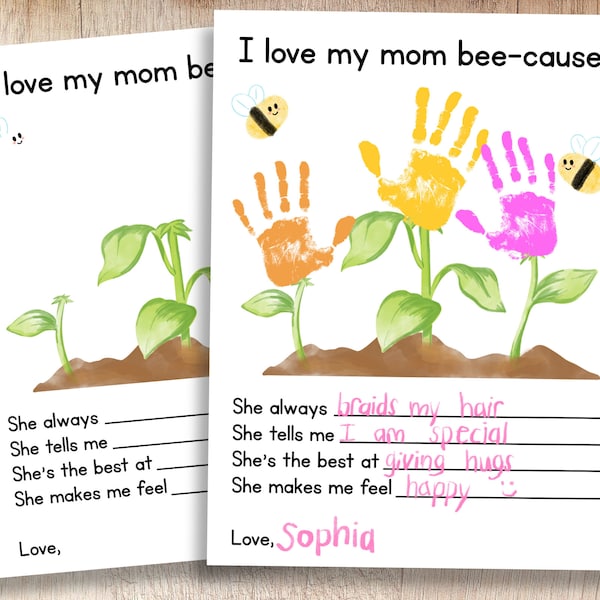 Mother's Day Garden Printable | Kids' Handprint Keepsake | Teacher and Parent Resources | Crafts for Pre-K and Kindergarten Children