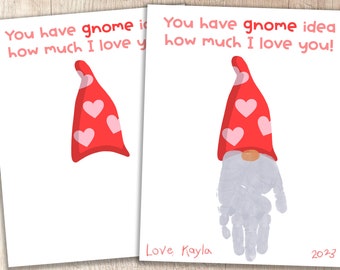 Valentine's Day Gnome Printable | Kids' Handprint Keepsake | Teacher/Parent Resources | Pre-K and Kindergarten Crafts