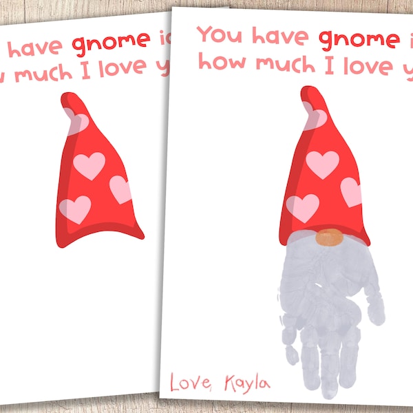 Valentine's Day Gnome Printable | Kids' Handprint Keepsake | Teacher/Parent Resources | Pre-K and Kindergarten Crafts