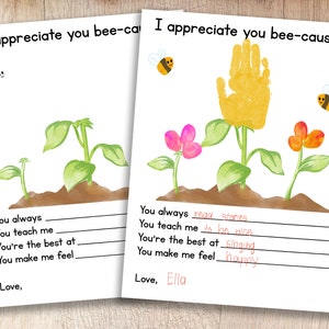 Appréciation des enseignants imprimable | Je vous apprécie Bee-Cause... | Ressources pour enseignants et parents | Artisanat pour les enfants de la maternelle et de la maternelle