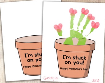 Valentine's Day Cactus Printable | Kids' Handprint Keepsake | Teacher/Parent Resources | Pre-K and Kindergarten Crafts