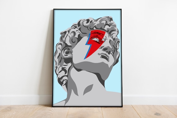 Michelangelo's the David Bowie - Digital Print | Hand-drawn