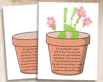 Mother's / Father's Day Plant Printable | Kids' Handprint Keepsake | Teacher & Parent Resources | Crafts for Pre-K and Kindergarten Children
