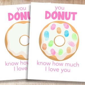 Donut Valentinstag / Mutter / Vatertag druckbar | Handabdruck Andenken | Ressourcen für Lehrer und Eltern | Handwerk für Pre-K + Kindergarten