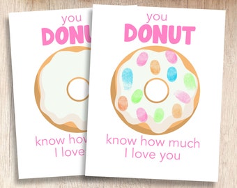 Donut Valentine’s/Mother's/Father's Day Printable | Kids' Handprint Keepsake | Teacher & Parent Resources | Craft for Pre-K + Kindergarten