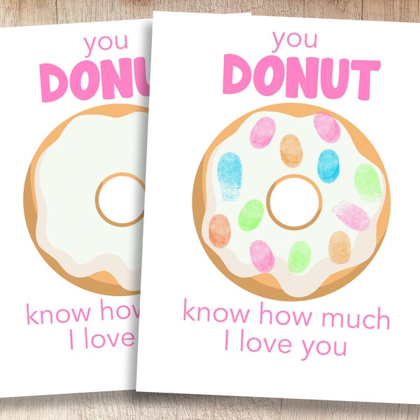 Donut Valentine’s/Mother's/Father's Day Printable | Kids' Handprint Keepsake | Teacher & Parent Resources | Craft for Pre-K + Kindergarten