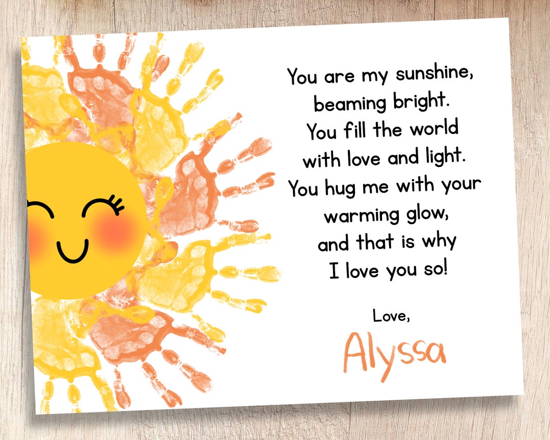 Mother's Day Printable  You Are My Sunshine  Teacher