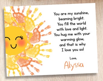 Mother's Day Printable | You Are My Sunshine | Teacher & Parent Resources | Crafts for Pre-K and Kindergarten Children