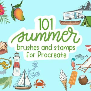 101 Summer Stamps & Brushes for Procreate - Etsy