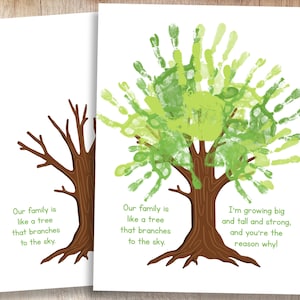 Arbre à imprimer pour la fête des mères et des pères | Souvenir d'empreintes de main pour enfants | Ressources pour enseignants et parents | Bricolage pour les enfants d'âge préscolaire et de la maternelle
