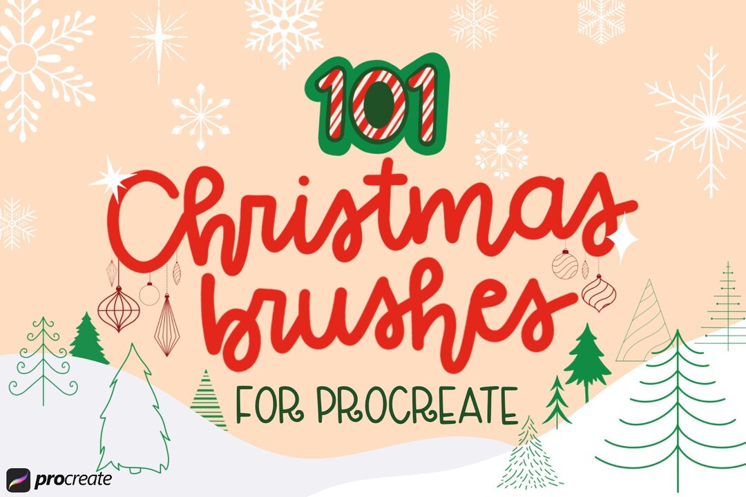 101 Christmas Stamps & Brushes for Procreate - Etsy