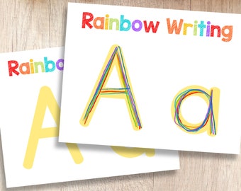 Rainbow Writing Alphabet Practice Packet | Student/Teacher Dittos and Classroom Exercises | Pre-School Handwriting Practice