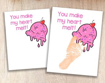 You Make My Heart Melt Printable | Kids' Footprint Keepsake | Teacher and Parent Resources | Crafts for Pre-K and Kindergarten Children