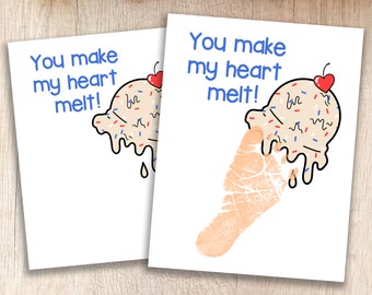 4th of July | You Make My Heart Melt Printable | Kids' Footprint Keepsake | Teacher and Parent Resources | Crafts for Pre-K and Kindergarten