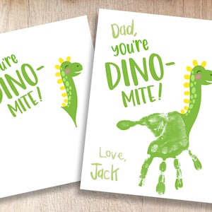 Fête des pères dinosaure jeu de mots imprimable | Souvenir d'empreintes de mains pour enfants | Ressources pour enseignants et parents | Artisanat pour les enfants de la maternelle et de la maternelle