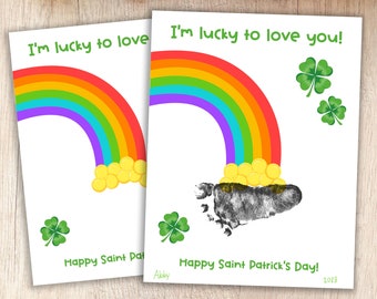 Topf voll Gold - St. Patrick's Day Printable | Kinder Fußabdruck Andenken | Ressourcen für Lehrer und Eltern | Basteln für Pre-K + Kindergarten